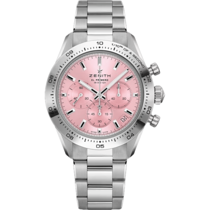 Zenith-03.3109.3600/18.M3100 Chronomaster Sport Stainless Steel / Pink / Breast Cancer Awareness Month -  Susan G. Komen