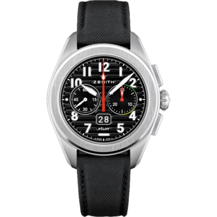 Zenith-03.4000.3652/21.I001 PILOT Big Date Flyback Stainless Steel / Black