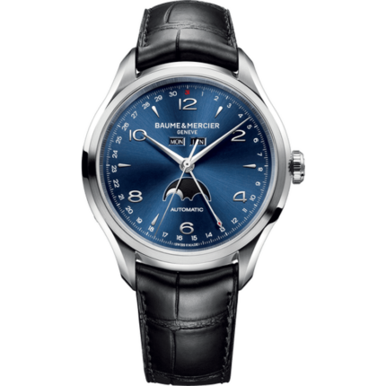 Baume & Mercier-10057 Clifton Complete Calendar Stainless Steel / Blue / Strap