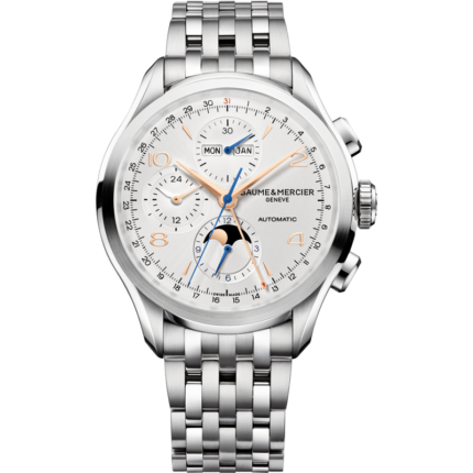 Baume & Mercier-10279 Clifton Chronograph Complete Calendar Stainless Steel / Silver / Bracelet