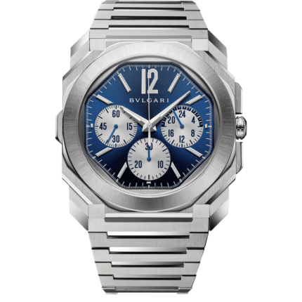 Bulgari-103467 Octo Finissimo S Chronograph GMT Stainless Steel / Blue / Bracelet