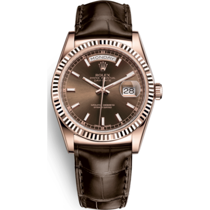 Rolex-118135-0003 Day-Date 36 Everose / Strap / Chocolate