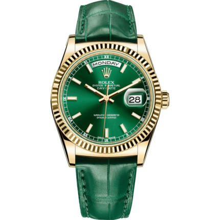 Rolex-118138-0003 Day-Date 36 Yellow Gold / Strap / Green