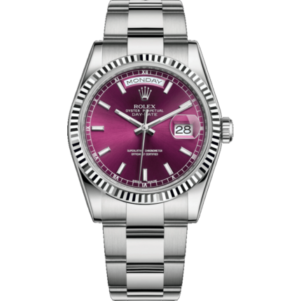 Rolex-118139-0007 Day-Date 36 White Gold / Strap / Cherry