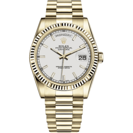 Rolex-118238-0061 Day-Date 36 Yellow Gold Fluted / President / Ivory