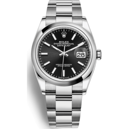 Rolex-126200-0004 Datejust 36 Stainless Steel / Domed / Black / Oyster
