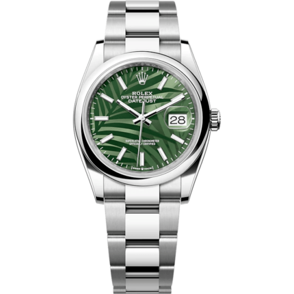 Rolex-126200-0020 Datejust 36 Stainless Steel / Domed / Green Palm / Oyster