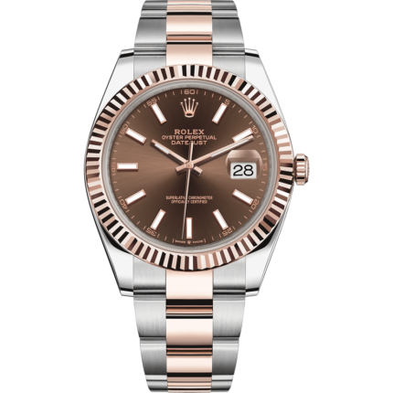 Rolex-126331-0001 Datejust 41 Rolesor Everose Fluted / Oyster / Chocolate