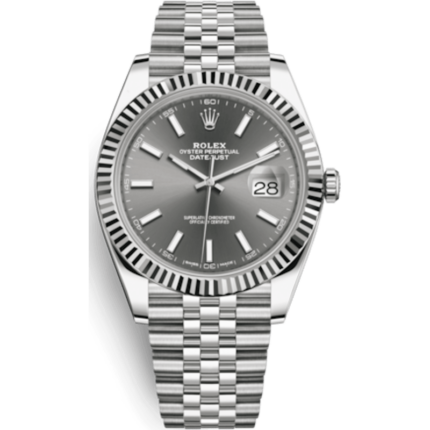 Rolex-126334-0014 Datejust 41 Stainless Steel Fluted / Jubilee / Dark Rhodium