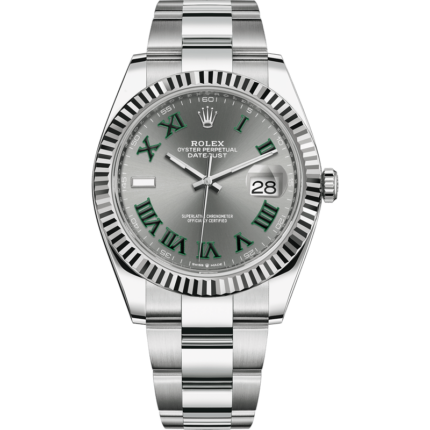 Rolex-126334-0021 Datejust 41 Stainless Steel Fluted / Slate - Roman / Oyster