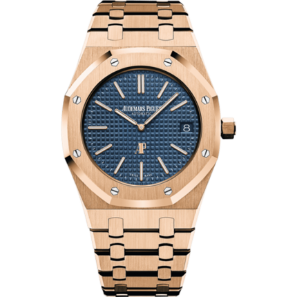 Audemars Piguet-15202OR.OO.1240OR.01 Royal Oak Extra-Thin Pink Gold / Blue