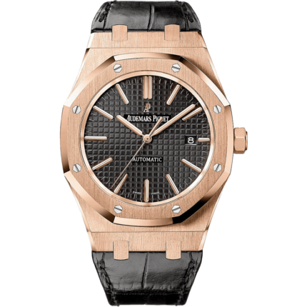 Audemars Piguet-15450OR.OO.D002CR.01 Royal Oak 15450 Selfwinding Pink Gold / Black / Strap
