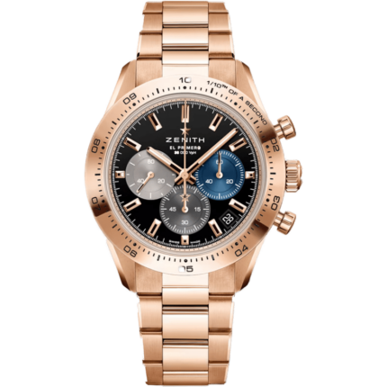 Zenith-18.3101.3600/21.M3100 Chronomaster Sport Rose Gold / Black / Bracelet
