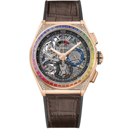 Zenith-22.9003.9004/72.R585 Defy El Primero 21 Rose Gold / Rainbow / Skeleton / Alligator