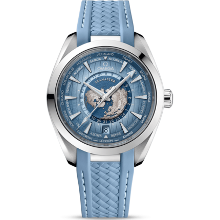 Omega-220.12.43.22.03.002 Seamaster Aqua Terra 150M Master Chronometer 43 Worldtimer Stainless Steel / Summer Blue / Rubber