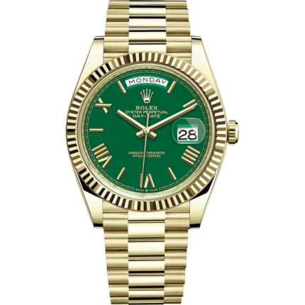 Rolex-228238-0061 Day-Date 40 Yellow Gold / Green - Roman