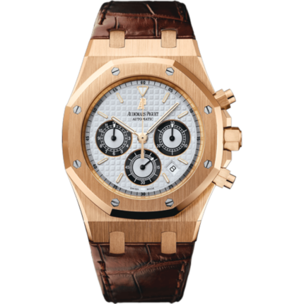 Audemars Piguet-26022OR.OO.D098CR.01 Royal Oak 26022 Chronograph Pink Gold / Silver / Strap