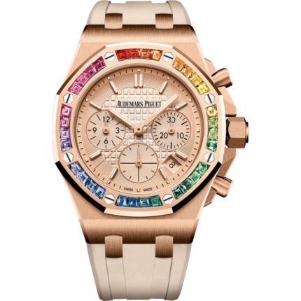 Audemars Piguet-26236OR.YY.D085CA.01 Royal Oak OffShore Lady Chronograph Pink Gold / Silver / Rainbow