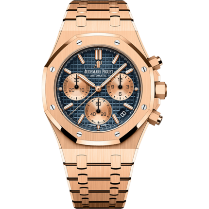 Audemars Piguet-26239OR.OO.1220OR.01 Royal Oak Chronograph 41 Pink Gold / Blue / Bracelet
