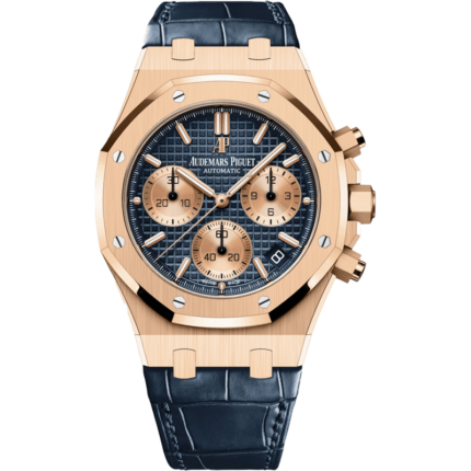 Audemars Piguet-26239OR.OO.D315CR.01 Royal Oak Chronograph 41 Pink Gold / Blue / Alligator