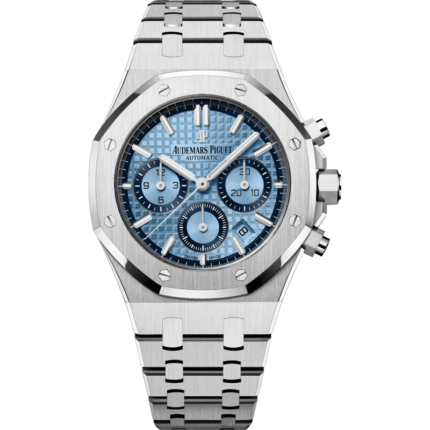 Audemars Piguet-26317BC.OO.1256BC.01 Royal Oak Chronograph 38 White Gold / Light Blue