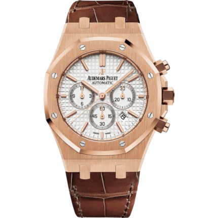 Audemars Piguet-26320OR.OO.D088CR.01 Royal Oak Chronograph 41 Pink Gold / Silver / Strap