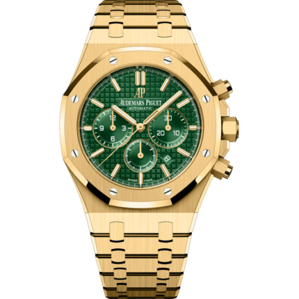 Audemars Piguet-26331BA.OO.1220BA.02 Royal Oak Chronograph 41 Yellow Gold / Green / Bracelet