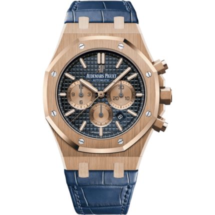 Audemars Piguet-26331OR.OO.D315CR.01 Royal Oak Chronograph 41 Pink Gold / Blue / Alligator