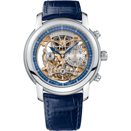 Audemars Piguet-26353PT.OO.D028CR.01 Jules Audemars 26353 Tourbillon Chronograph Platinum / Openworked