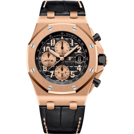 Audemars Piguet-26470OR.OO.A002CR.02 Royal Oak Offshore 26470 Pink Gold / Black / Alligator