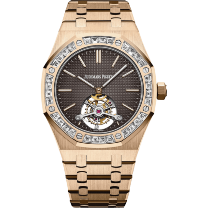Audemars Piguet-26516OR.ZZ.1220OR.01 Royal Oak Ultra Thin Tourbillon Pink Gold / Baguette / Brown