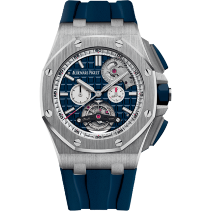 Audemars Piguet-26540ST.OO.A027CA.01 Royal Oak Offshore Tourbillon Chronograph Selfwinding Stainless Steel / Blue