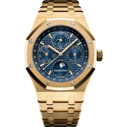 Audemars Piguet-26574BA.OO.1220BA.01 Royal Oak Perpetual Calendar 41 Yellow Gold / Blue