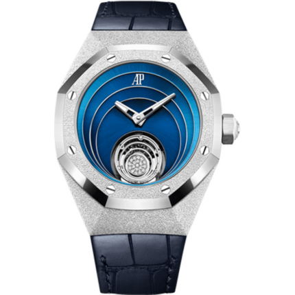 Audemars Piguet-26630BC.GG.D326CR.01 Audemars Piguet Royal Oak Concept Frosted Gold Flying Tourbillon White Gold / Blue