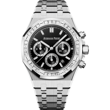 Audemars Piguet-26715BC.ZZ.1356BC.02 Royal Oak Chronograph 38 White Gold - Diamond / Onyx