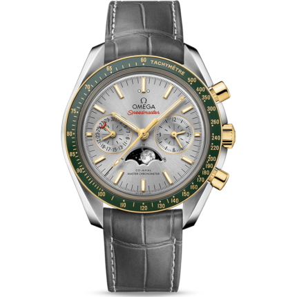 Omega-304.23.44.52.06.001 Speedmaster Moonphase Chronograph Master Chronometer Stainless Steel / Yellow Gold  / Silver