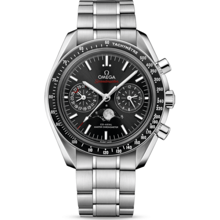 Omega-304.30.44.52.01.001 Speedmaster Moonphase Chronograph Master Chronometer Stainless Steel / Black / Bracelet