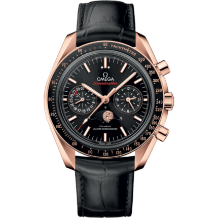 Omega-304.63.44.52.01.001 Speedmaster Moonphase Chronograph Master Chronometer Sedna Gold / Black