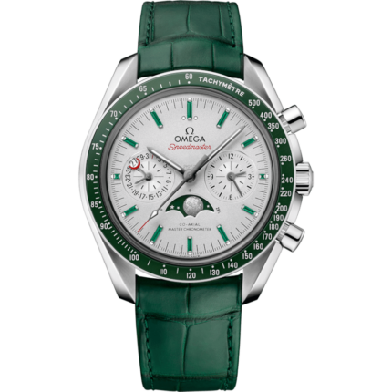 Omega-304.93.44.52.99.003 Speedmaster Moonphase Chronograph Master Chronometer Platinum / Silver / Emerald
