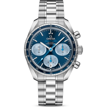 Omega-324.30.38.50.03.002 Speedmaster Co-Axial 38 Stainless Steel / Blue / Bracelet / Orbis