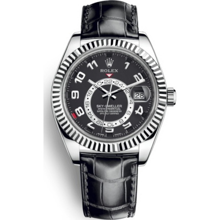 Rolex-326139-0003 Sky-Dweller White Gold / Black / Alligator