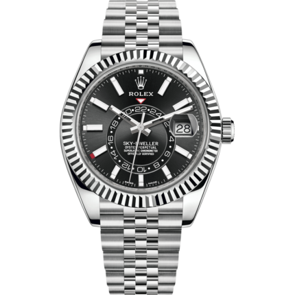 Rolex-326934-0006 Sky-Dweller Stainless Steel / White Gold / Black / Jubilee