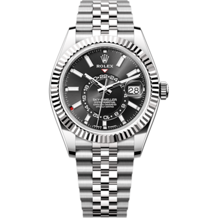 Rolex-336934-0008 Sky-Dweller Stainless Steel - White Gold / Black / Jubilee