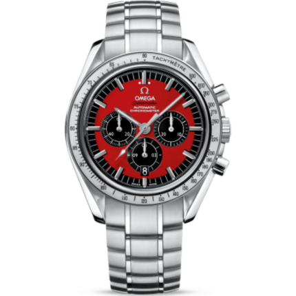 Omega-3506.61.00 Speedmaster Michael Schumacher Stainless Steel / Red / Bracelet / The Legend Red