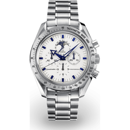 Omega-3875.20.37 Speedmaster Professional Moonphase Broad Arrow Stainless Steel / Ivory