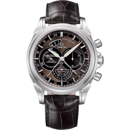 Omega-422.13.44.52.13.001 De Ville Co-Axial 44 Chronoscope GMT Stainless Steel / Brown
