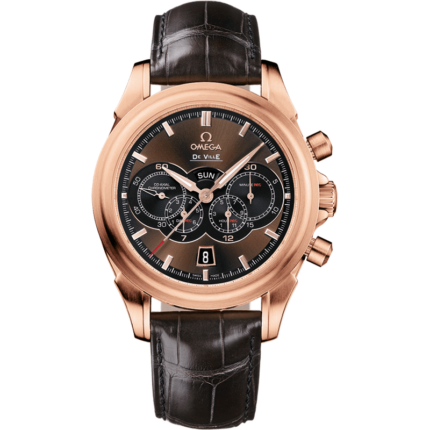 Omega-422.53.41.52.13.001 De Ville Co-Axial 41 Chronograph 4 Counters Red Gold / Brown / Alligator