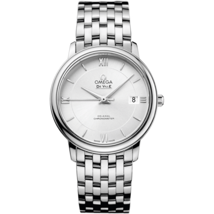 Omega-424.10.37.20.02.001 De Ville Prestige Co-Axial 36.8 Stainless Steel / Silver / Bracelet