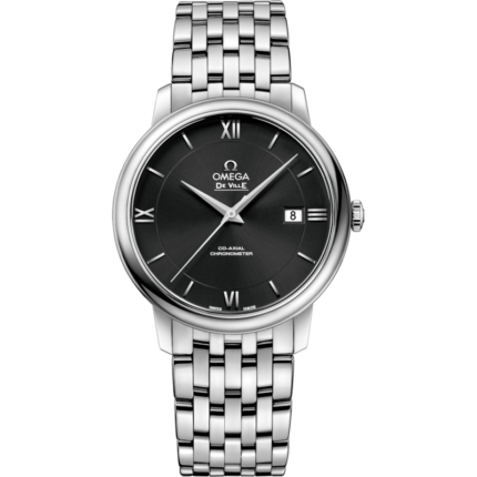 Omega-424.10.40.20.01.001 De Ville Prestige Co-Axial 39.5 Stainless Steel / Black / Bracelet
