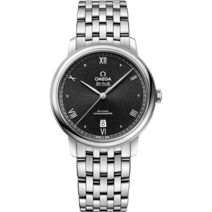 Omega-424.10.40.20.01.003 De Ville Prestige Co-Axial 39.5 Stainless Steel / Black Sunburst / Bracelet